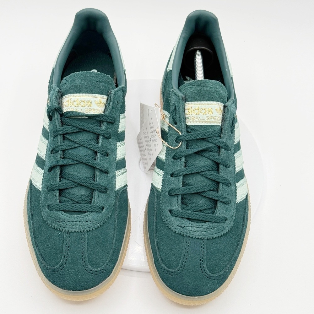 adidas Women's Green Suede Sneakers with Mint Stripes - Picture 3 of 11